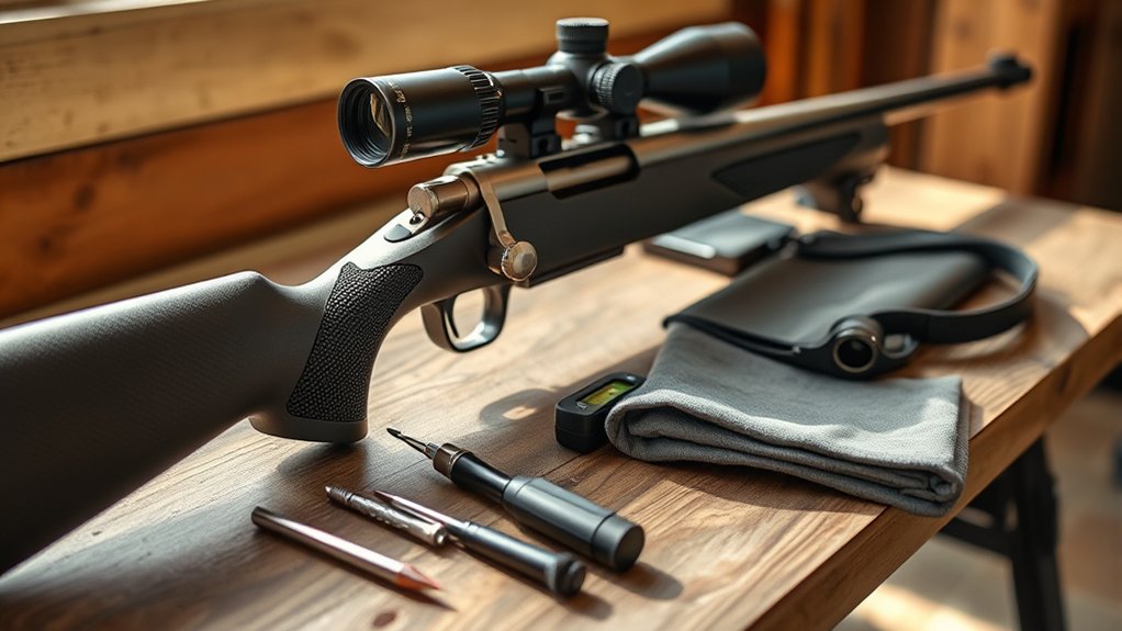 unloaded rifle stable setup